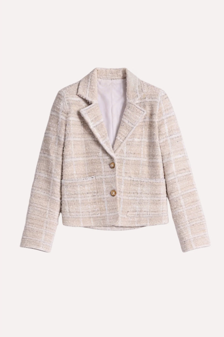 Minnie Rose Sparkle Tweed Shrunken Blazer