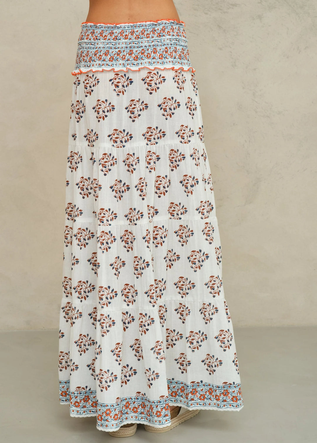 M.A.B.E Stella Print Maxi Skirt