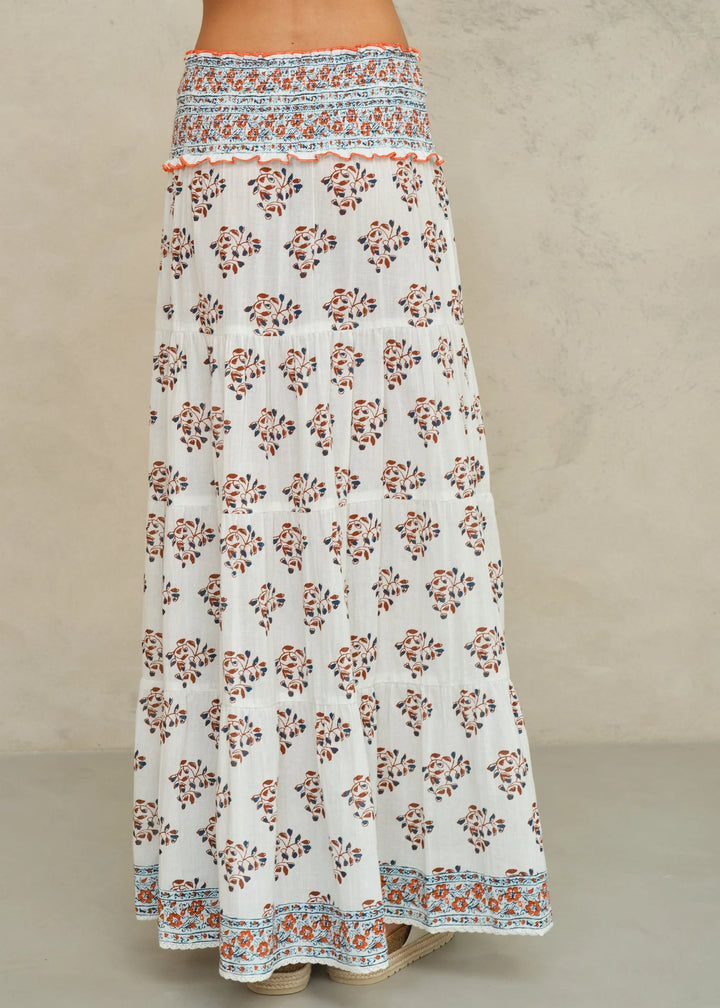 M.A.B.E Stella Print Maxi Skirt