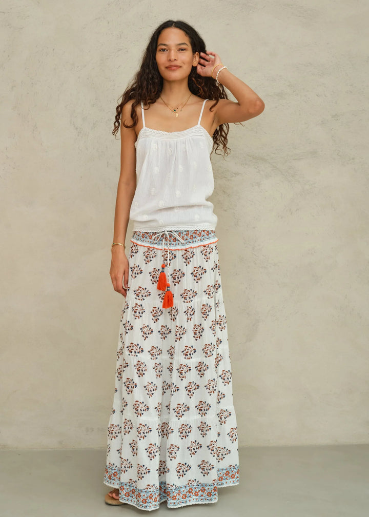 M.A.B.E Stella Print Maxi Skirt