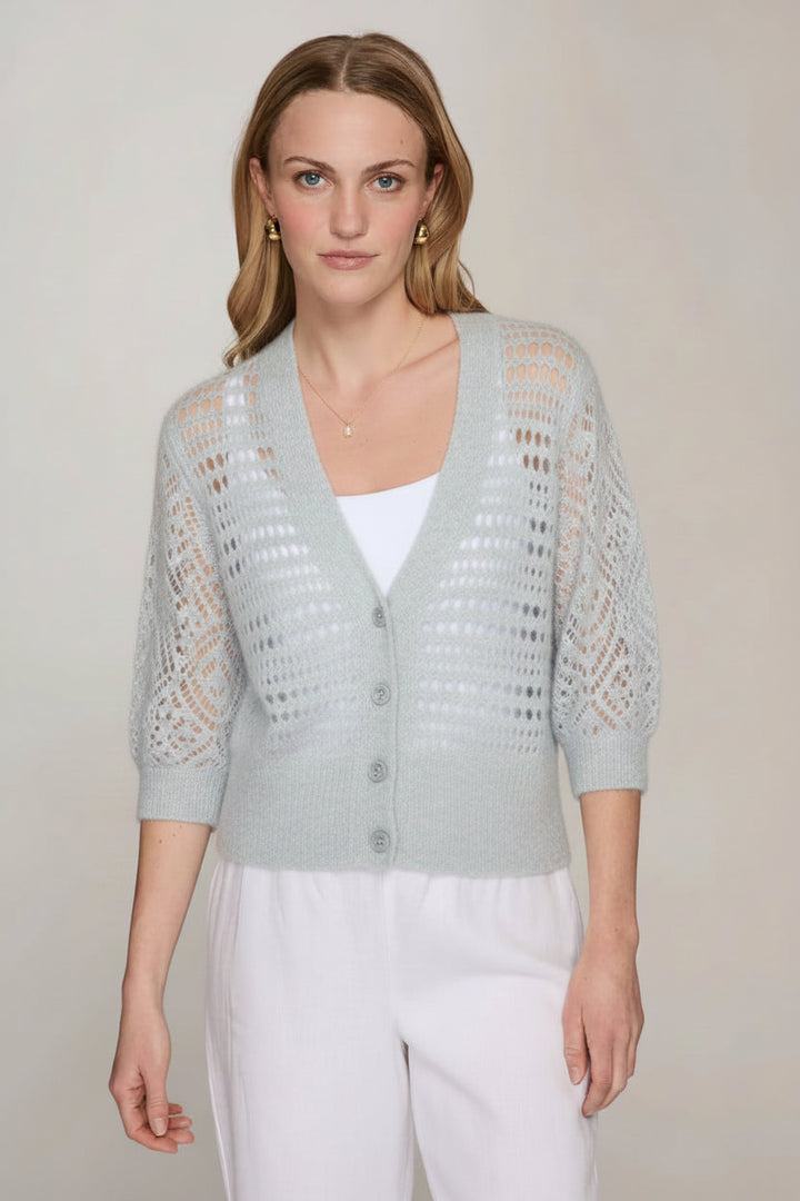 Autumn Cashmere Mixed Pointelle Cardigan