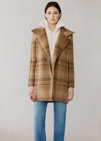 Soia & Kyo Kiana Plaid Moto Coat