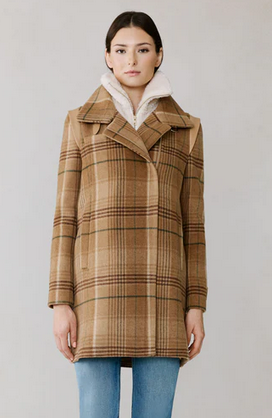 Soia & Kyo Kiana Plaid Moto Coat