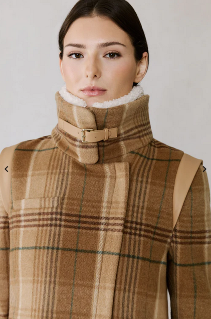 Soia & Kyo Kiana Plaid Moto Coat