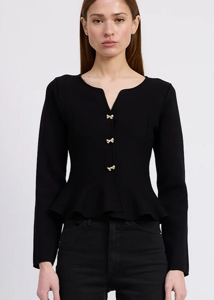 En Saison Idah Cardigan Black Gold