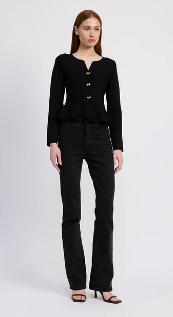 En Saison Idah Cardigan Black Gold