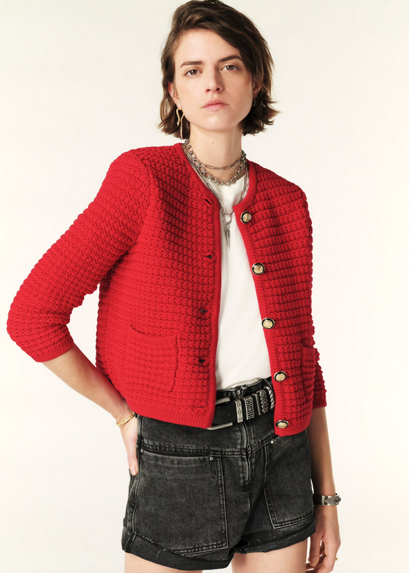 Ba&sh Gaspard Cardigan -Rouge
