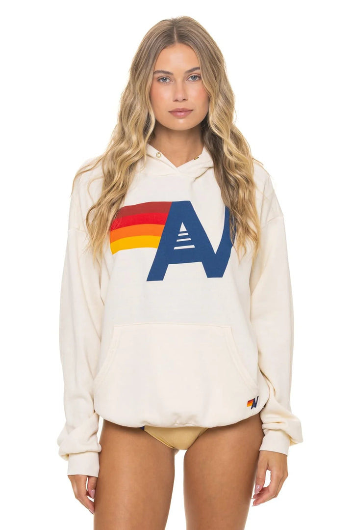 Aviator Nation Logo Pullover Hoodie Relaxed - Vintage White