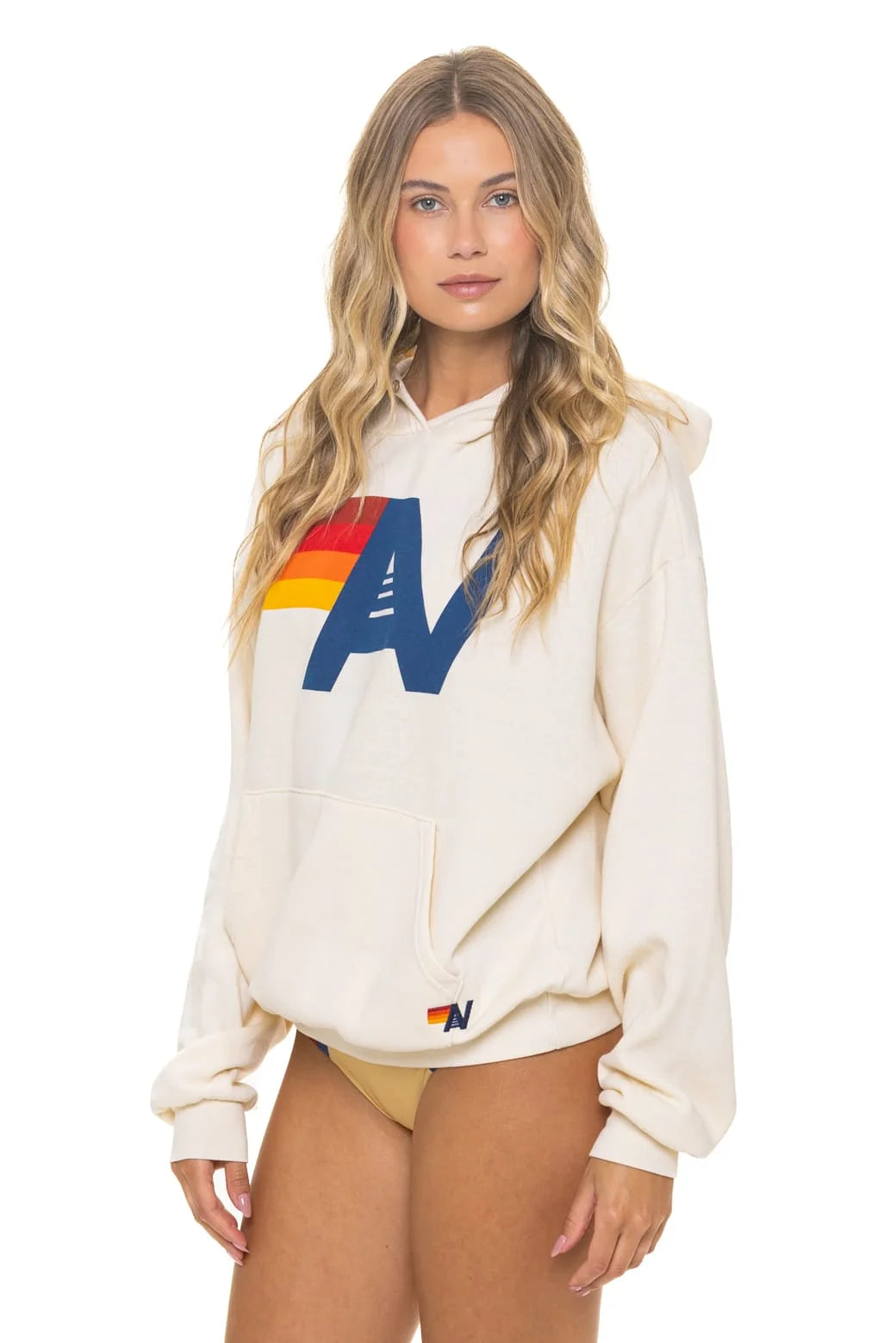 Aviator Nation Logo Pullover Hoodie Relaxed - Vintage White