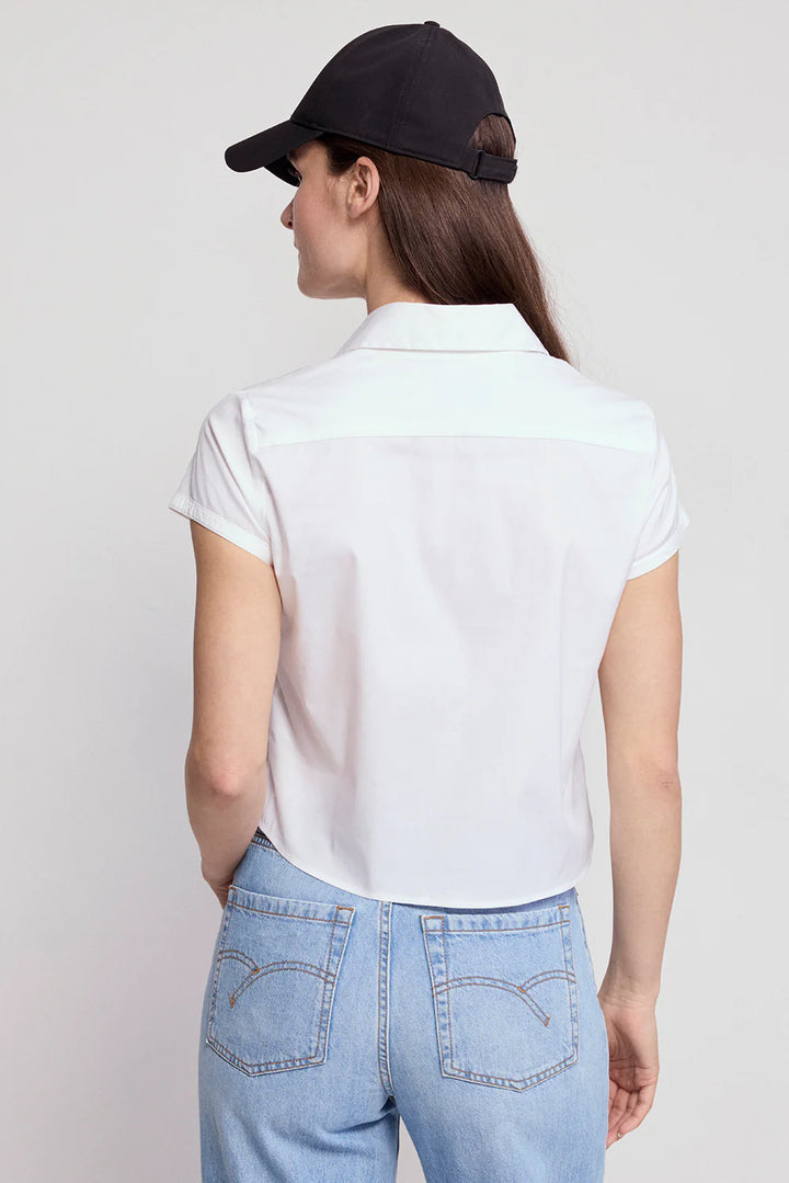 The Shirt The Boxy Short Sleeve Cropped Shirt White