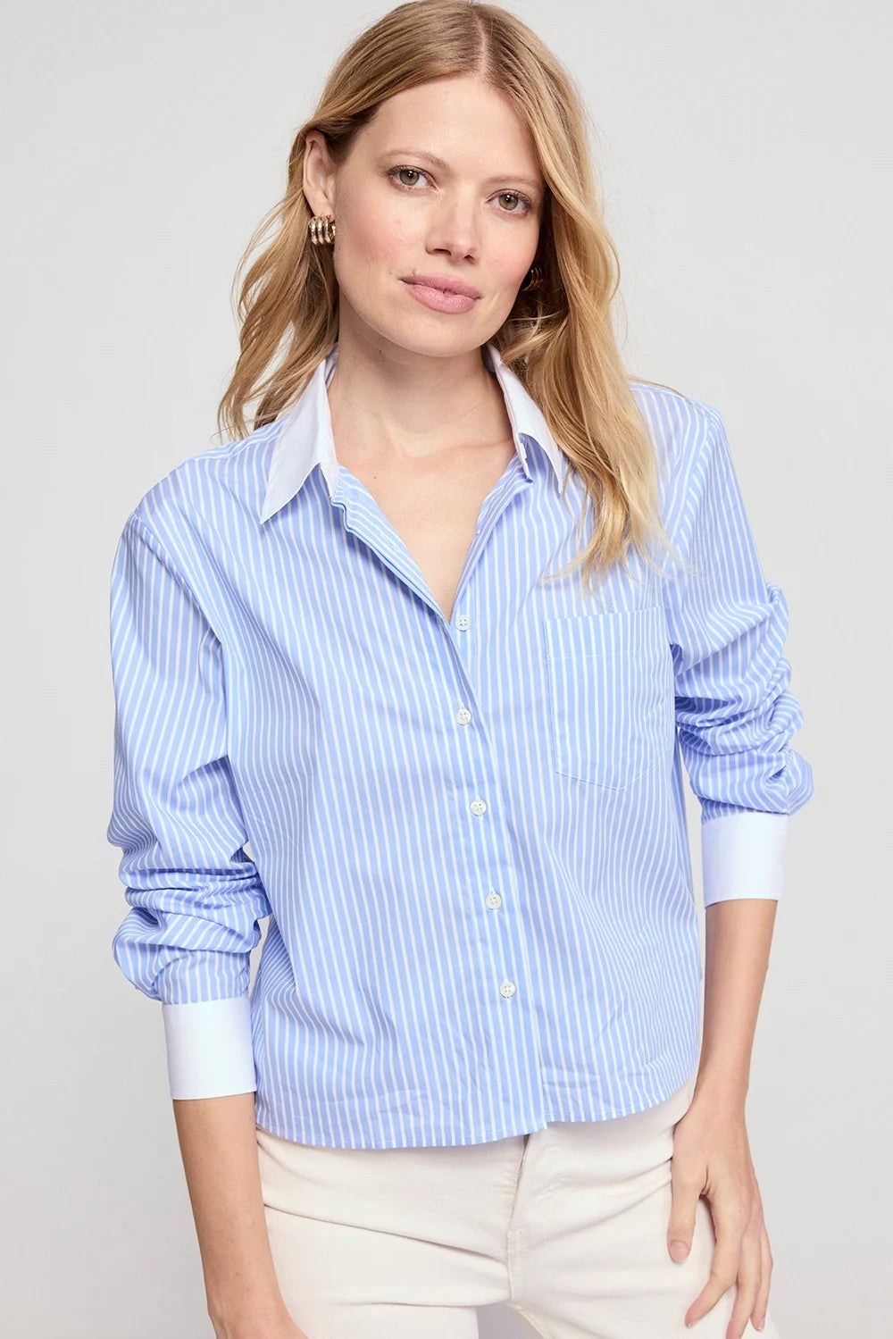 The Shirt The Long Sleeve Boxy Crop Sky