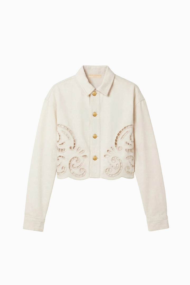 ULLA JOHNSON BOBBI EYELET JACKET COWRIE