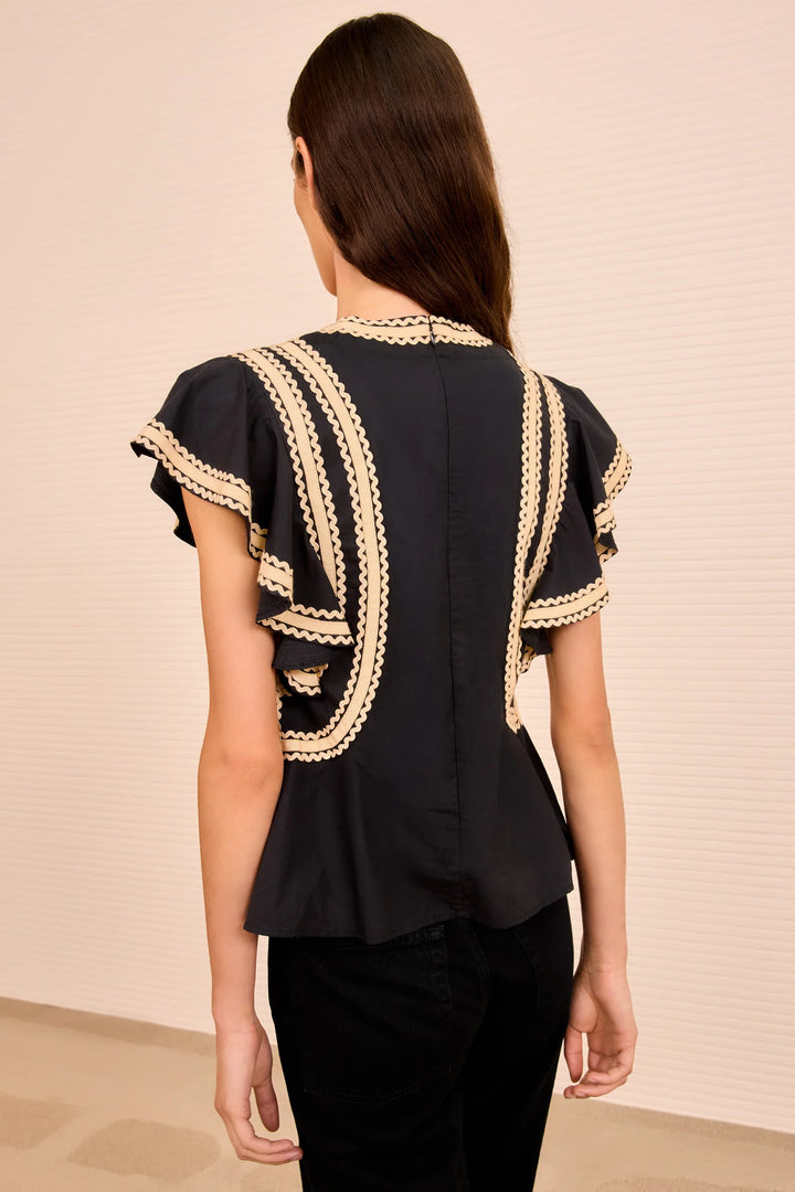 Ulla Johnson Anora Flutter Sleeve Top