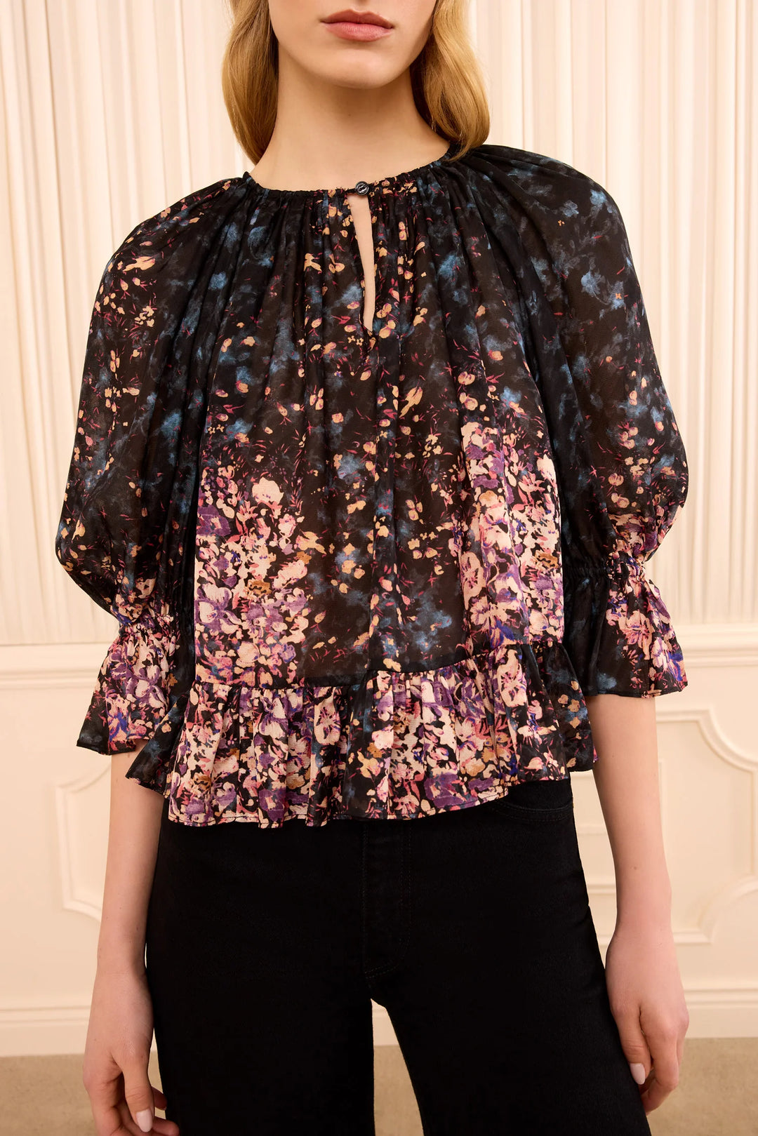 Ulla Johnson Elise SS Silk Blouse Eclipse