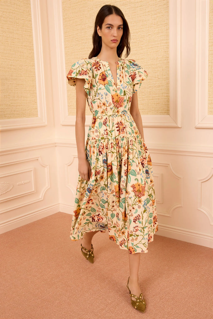 Ulla Johnson Marin Cotton Midi Dress | Print/Floral | Size 8