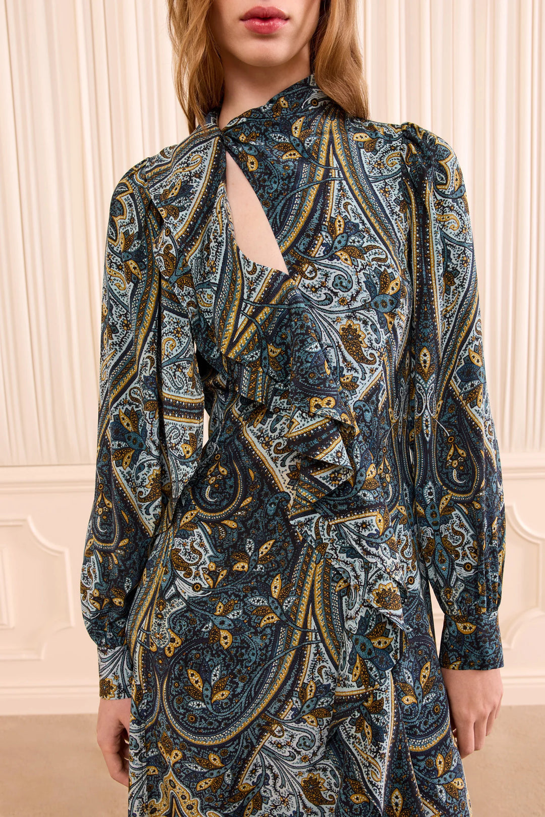 Ulla Johnson Sabrina LS Silk Dress Prussian