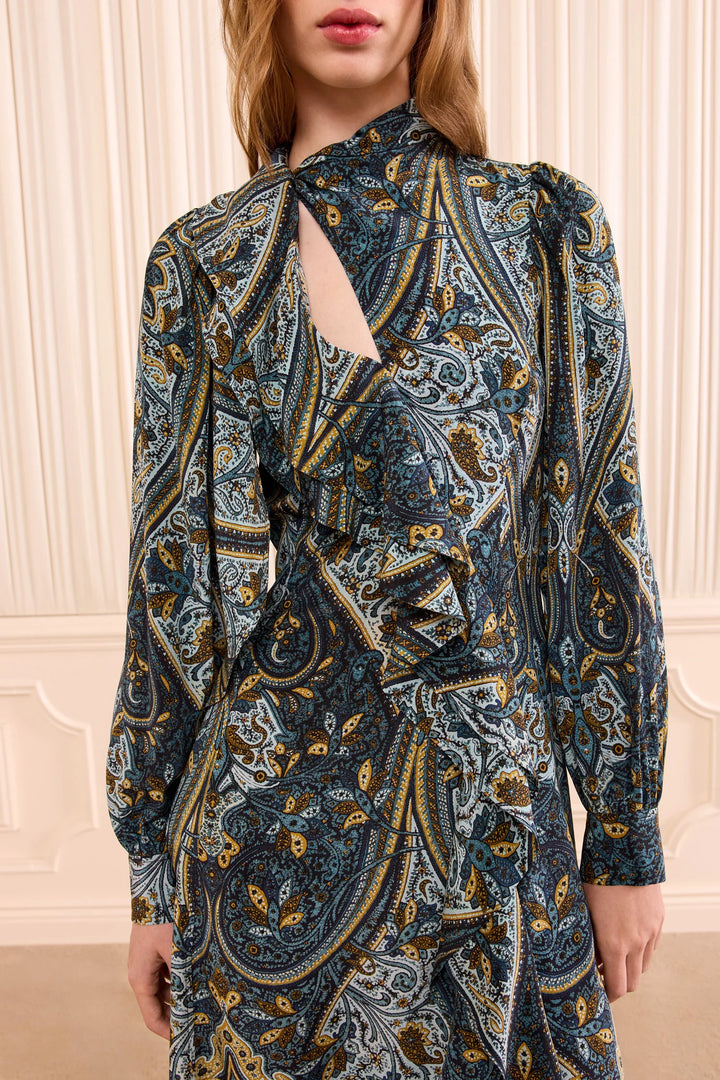 Ulla Johnson Sabrina LS Silk Dress Prussian