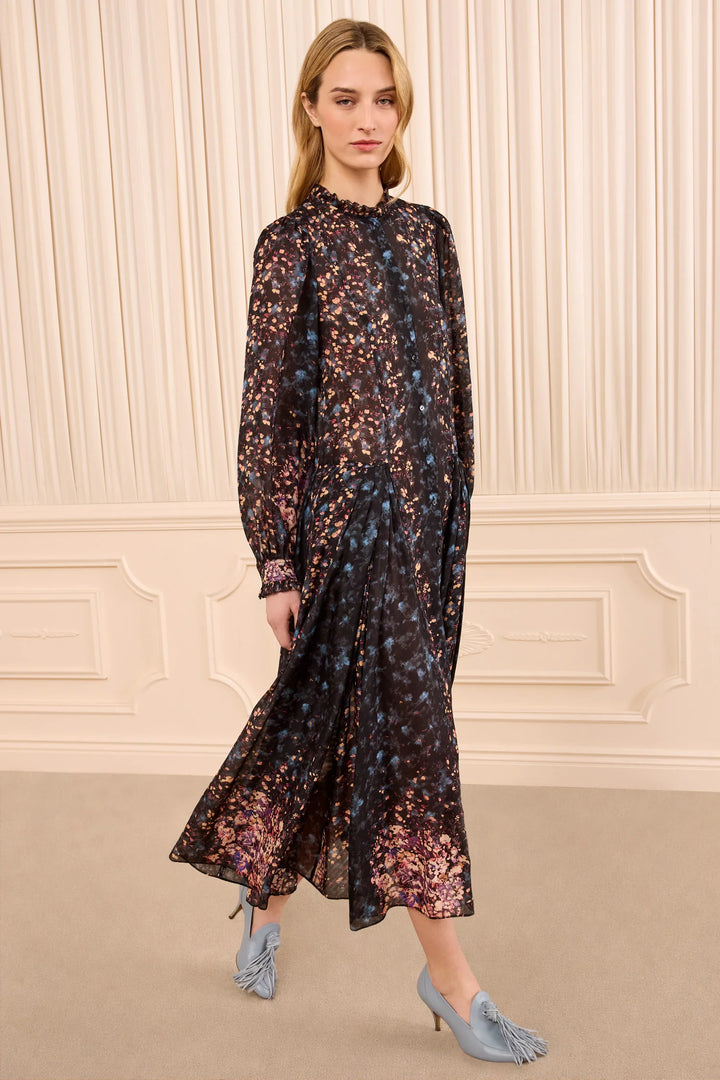 Ulla Johnson Tessa LS Silk Dress Eclipse