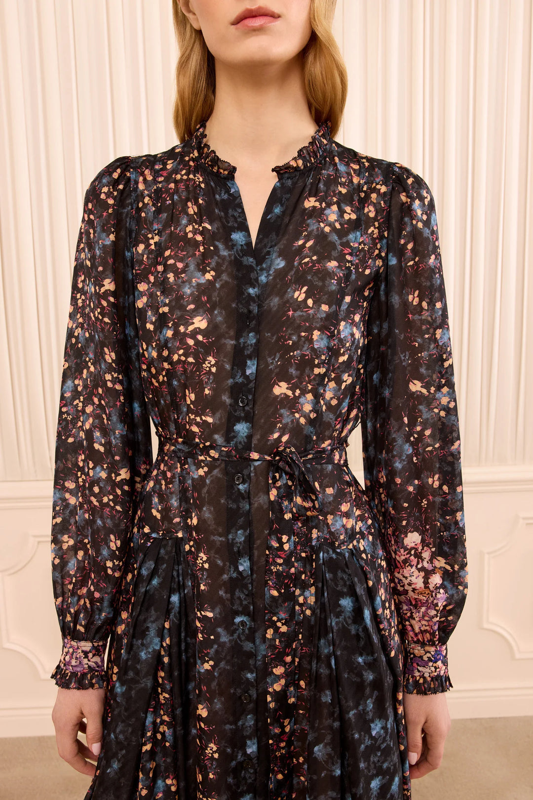 Ulla Johnson Tessa LS Silk Dress Eclipse