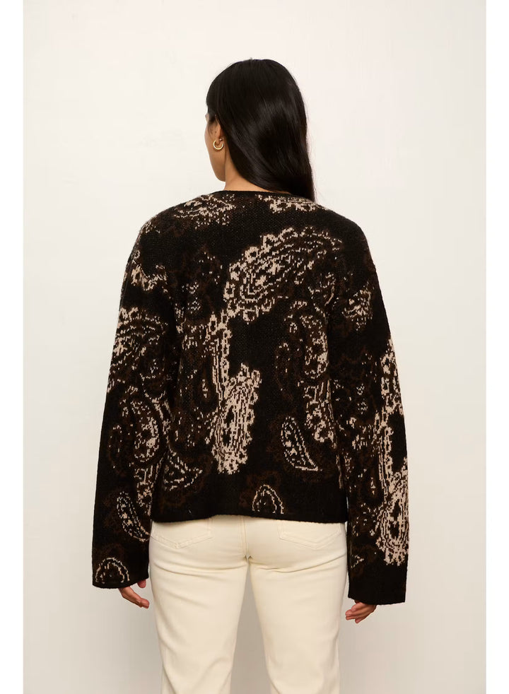 Sanctuary JACQUARD KNIT JACKET - Black Paisley