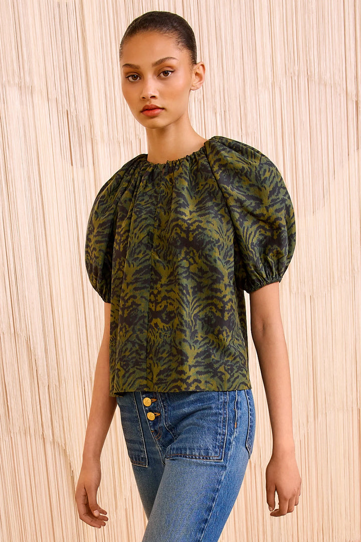 Ulla Johnson Talie Silk Short Sleeve Blouse