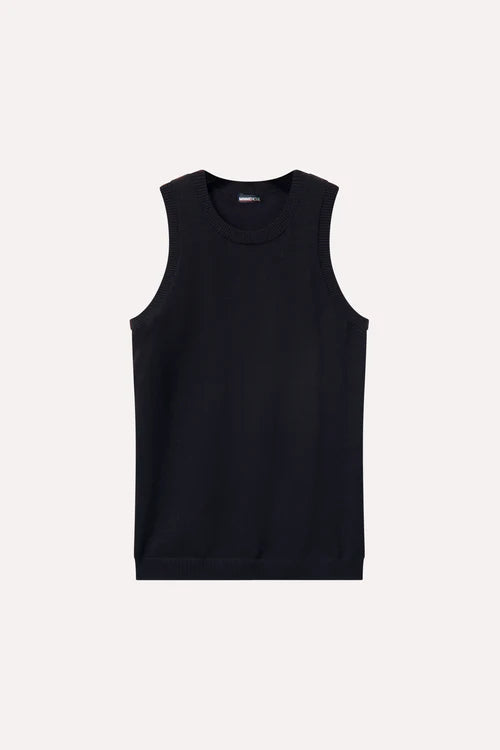 Minnie Rose Viscose Crew Tank Black