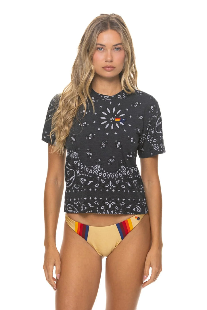 Aviator Nation Bandana  Boyfriend Tee- Charcoal