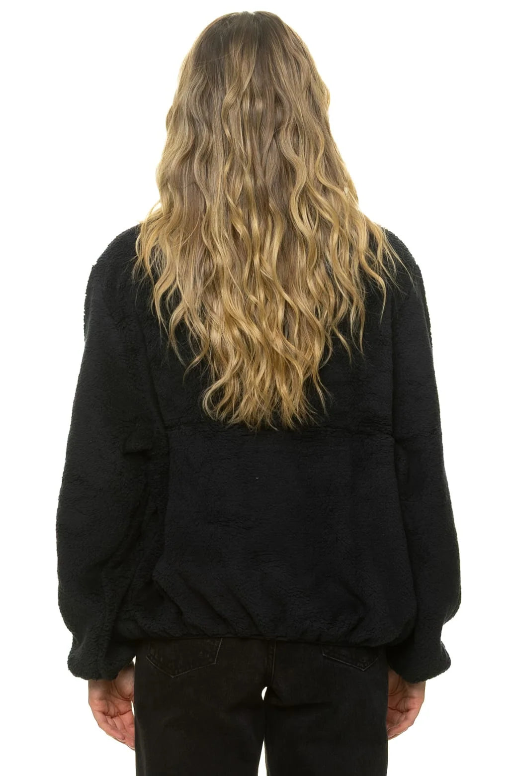 Aviator Nation Teddy Apres Half Zip Jacket - Black