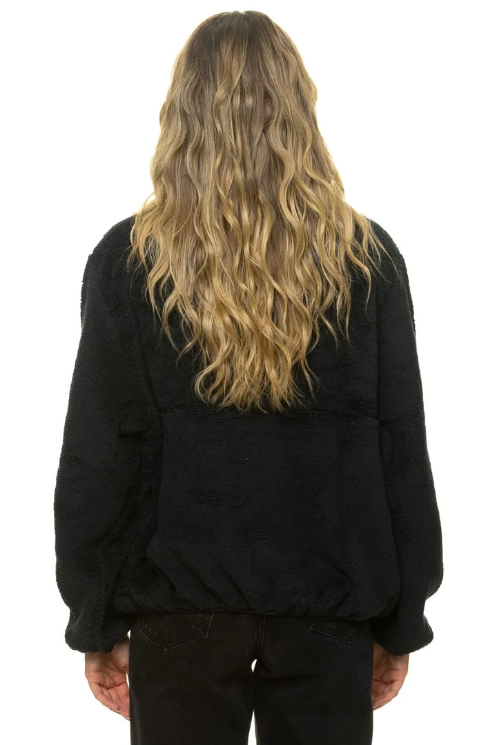 Aviator Nation Teddy Apres Half Zip Jacket - Black