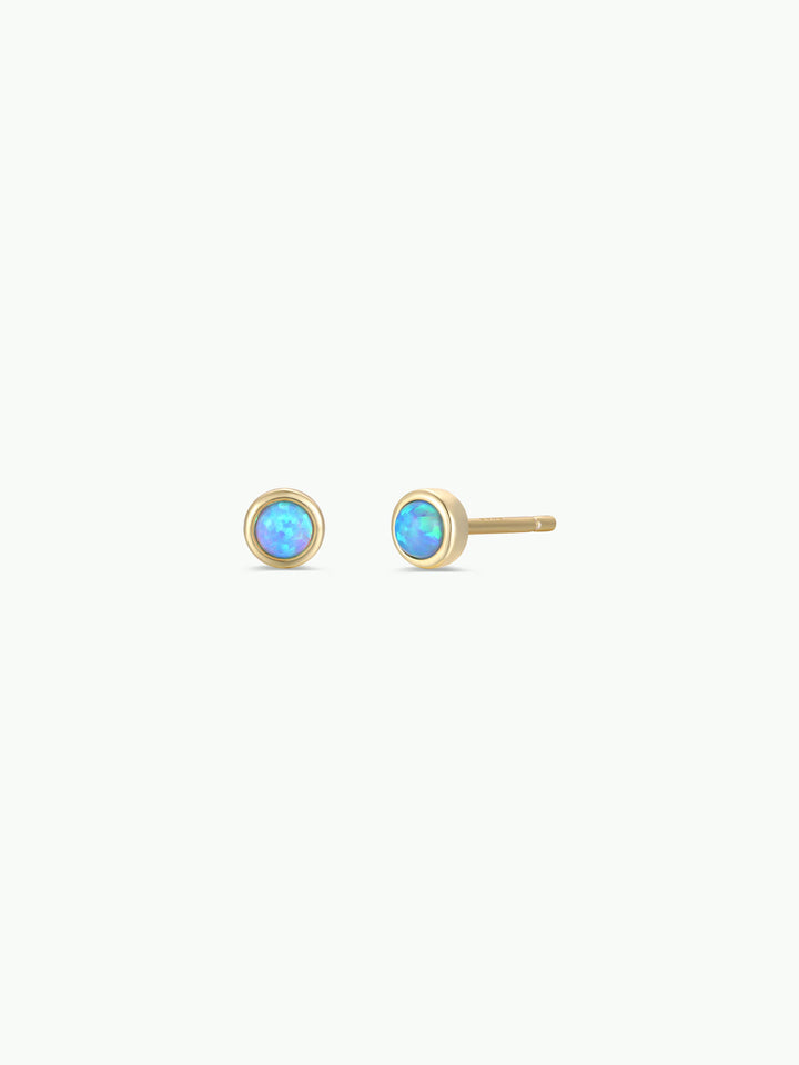 JaxKelly - Simple Stud - Fire Opal- Gold Earrings
