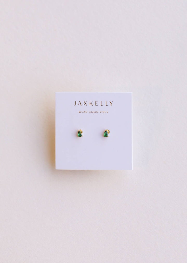 JaxKelly - Teardrop - Emerald CZ - Earrings