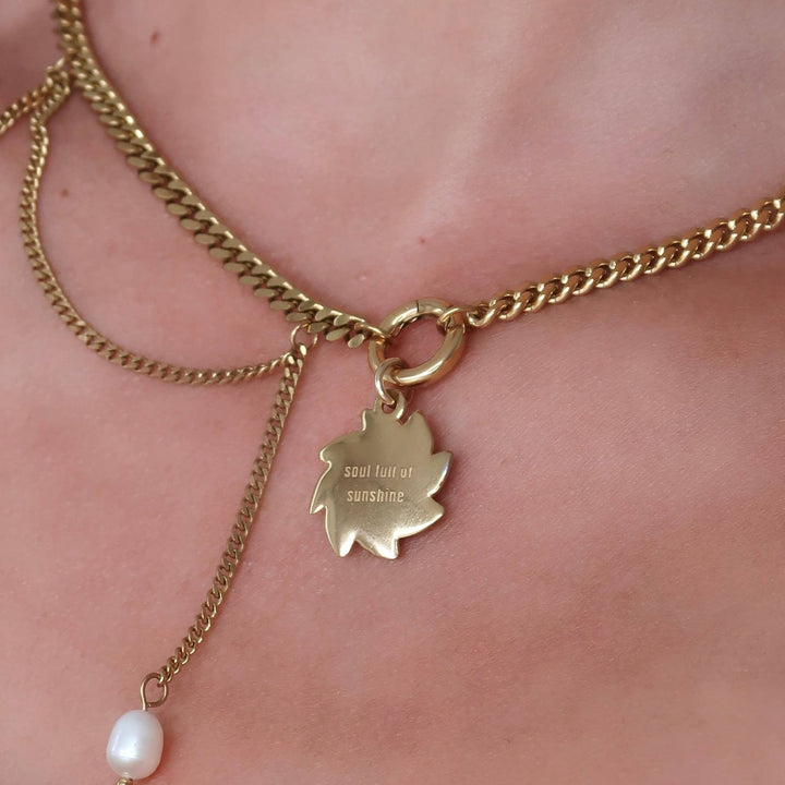 Namaste Jewelry - Sun and Moon Necklace- Gold