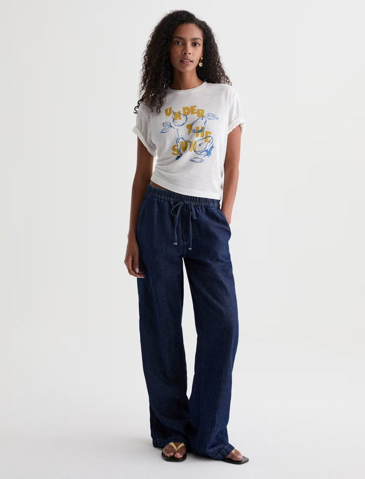 AG Jeans Adira Wide Leg Linen Denim