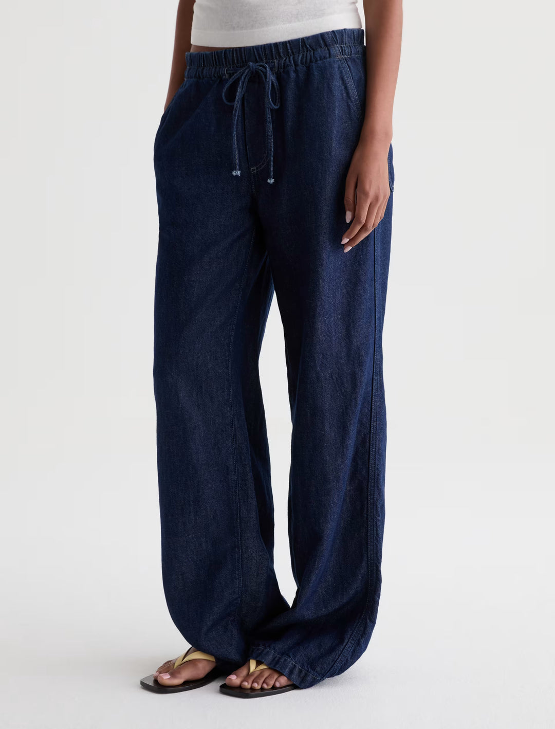 AG Jeans Adira Wide Leg Linen Denim