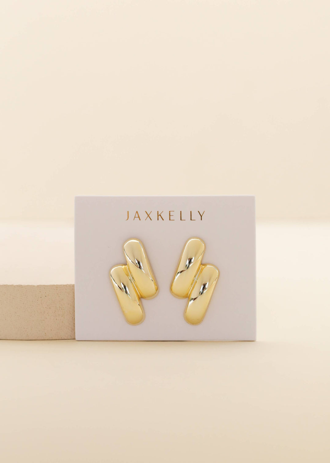 JaxKelly - Gold Double Bold Bar Earring