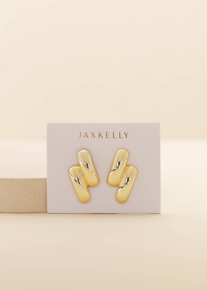 JaxKelly - Gold Double Bold Bar Earring