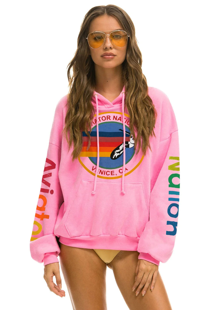 Aviator Nation Relaxed Pullover Hoodie - Neon Pink