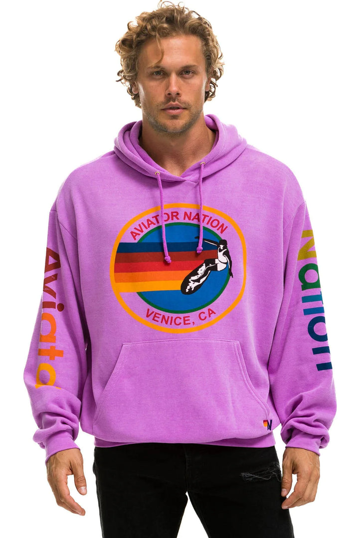 Aviator Nation Relaxed Pullover Hoodie - Neon Purple