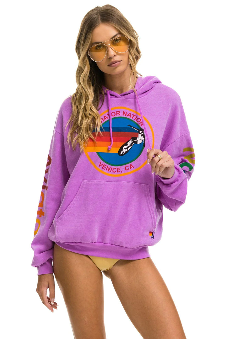 Aviator Nation Relaxed Pullover Hoodie - Neon Purple