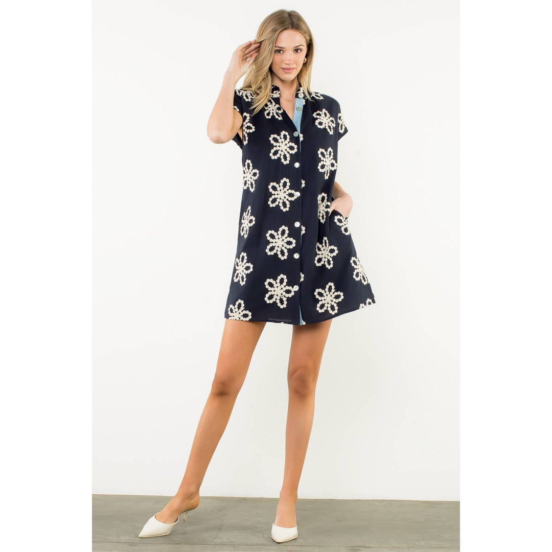 THML FTM3120 Ruffle Collar Dress