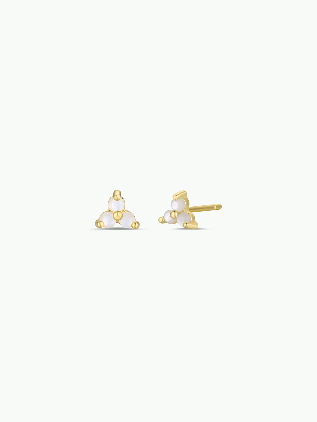 JaxKelly - Trio Cluster Gold Earrings - Pearl