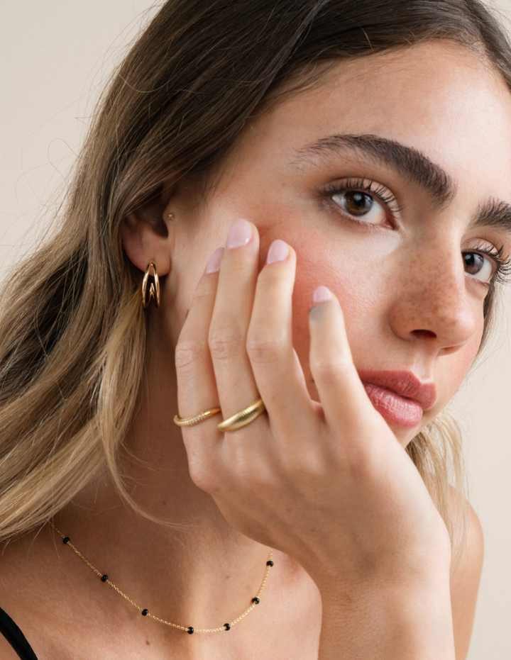 JaxKelly - Illusion Double Hoop - Gold Earrings