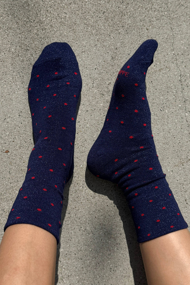 Le Bon Shoppe - Lurex Patterned Sneaker Socks