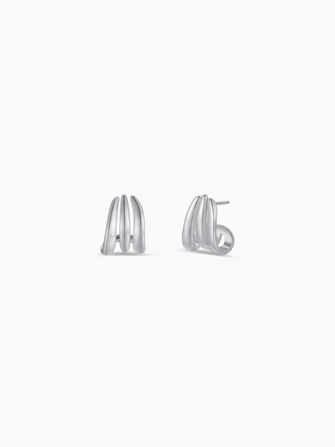 JaxKelly - Silver Three Hoop Huggie - Earring
