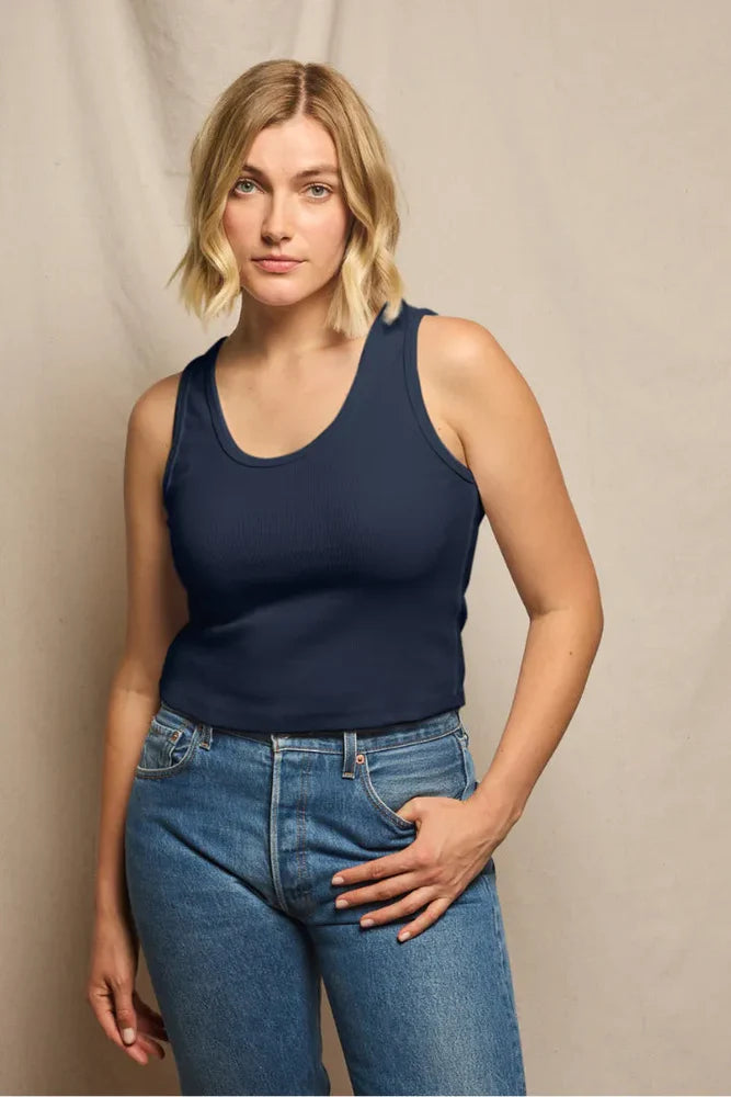 perfectwhitetee Blondie Tank - Navy