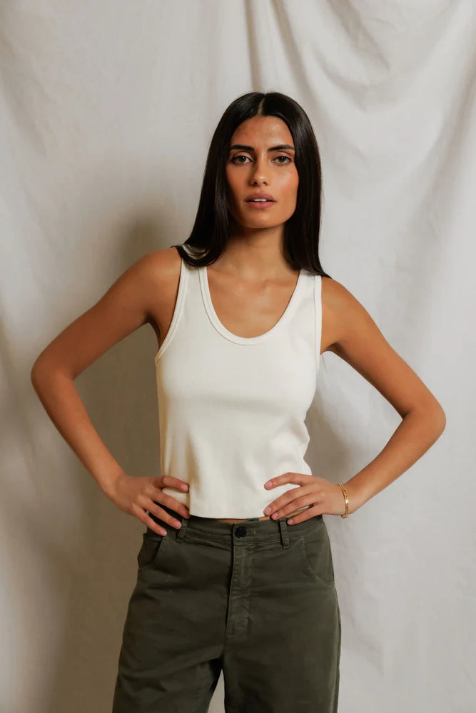 perfectwhitetee Blondie Tank - Teal Blue (Copy)