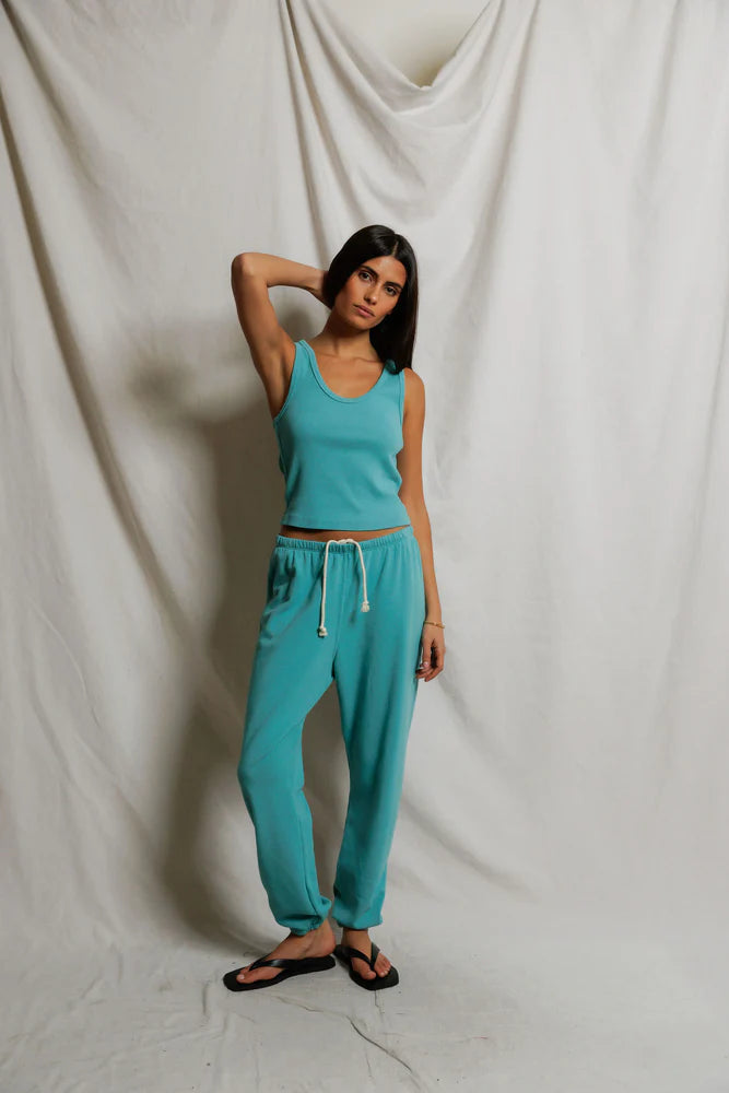 perfectwhitetee Blondie Tank - Teal Blue