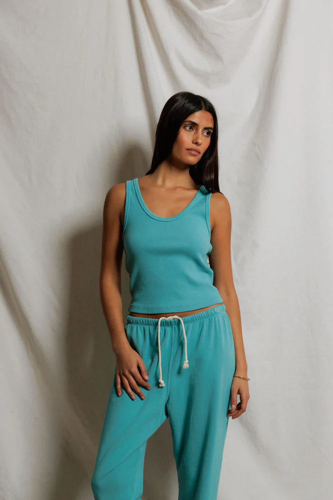 perfectwhitetee Blondie Tank - Teal Blue