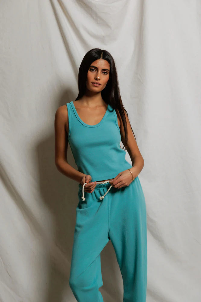 perfectwhitetee Blondie Tank - Teal Blue