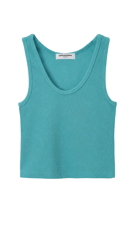 perfectwhitetee Blondie Tank - Teal Blue